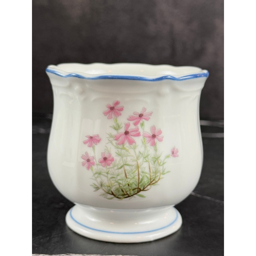 VTG Takahashi San Francisco Mini Footed Floral Porcelain Ceramic Planter 3 1/4in